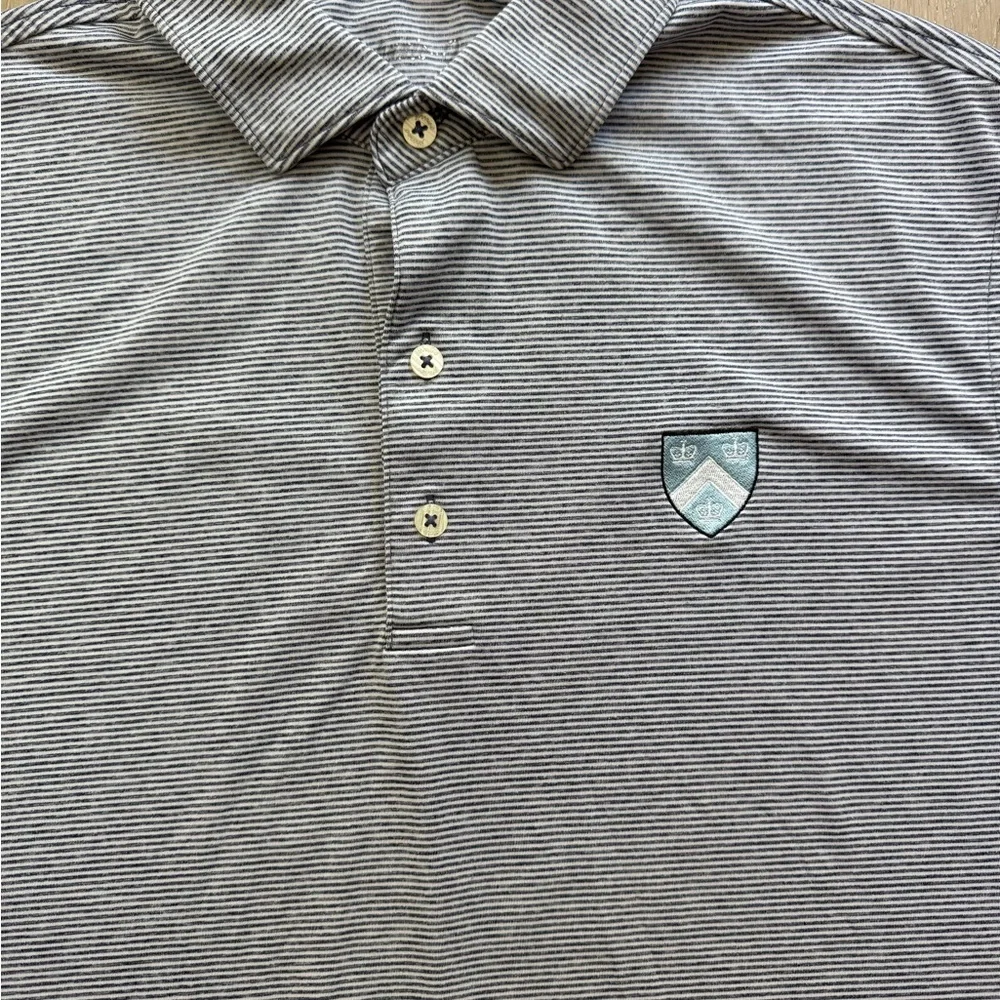 Columbia University Jubilee Charcoal Stripe Stretch Jersey Polo - Picture 3 of 9